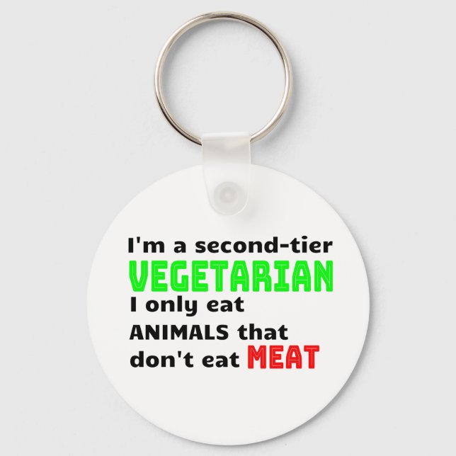 Carnivore Meat Lover Funny Sarcastic Gift Keychain (Front)