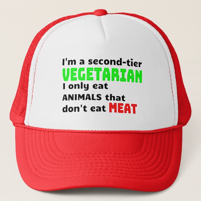 Carnivore Meat Lover Funny Sarcastic Gift Trucker Hat (Front)