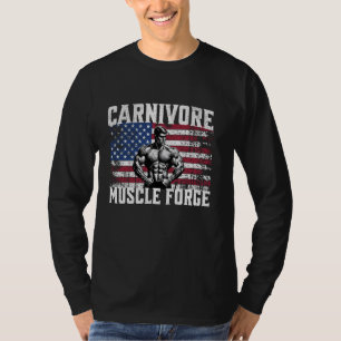 Carnivore Muscle Forge USA US Flag Diet Meat Eater T-Shirt