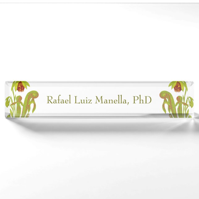 Carnivorous Cobra Pitcherplant Botanical Art Nameplate (Front)