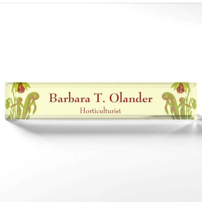 Carnivorous Cobra Plant Horticulturist Nameplate (Front)