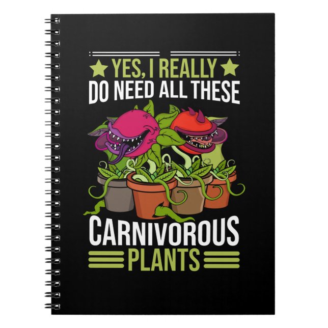 Carnivorous Plants Gift Men Sarracenia Venus Fly Notebook (Front)