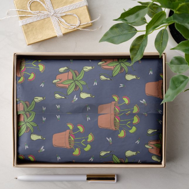 Carnivorous Plants Nepenthes and Venus Fly Traps Tissue Paper (Gift)