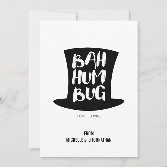 Carol Bah Humbug - Carte de vacances Noël (Devant)