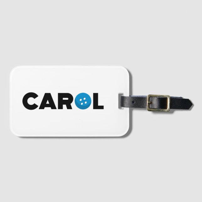 Carol button luggage tag (Front Horizontal)