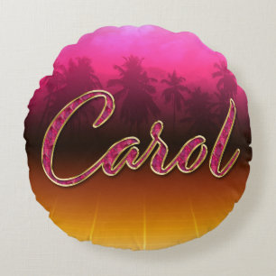 Carol First Name Golden pink cushion