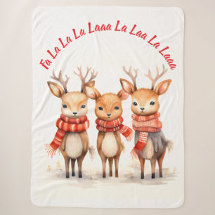 Carol Reindeers Sherpa Blanket