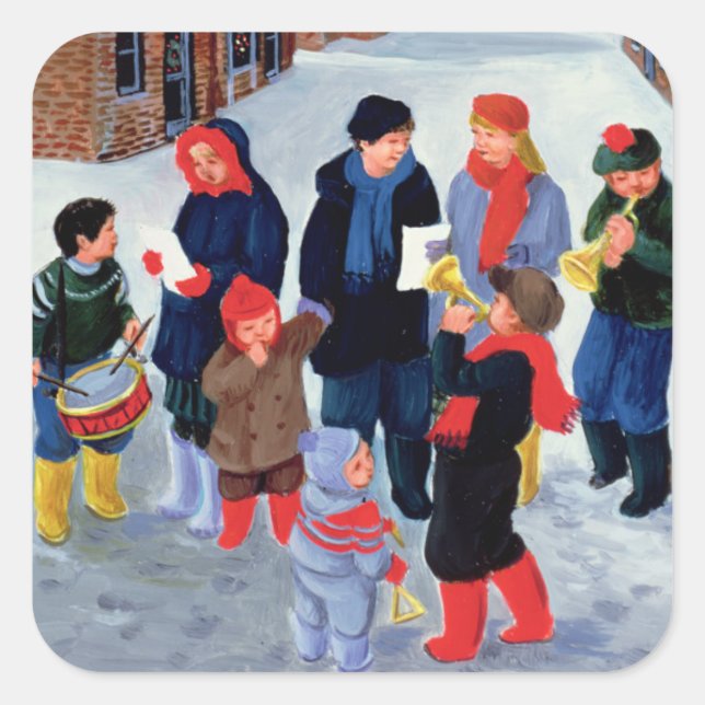 Carol Singers Square Sticker (Front)