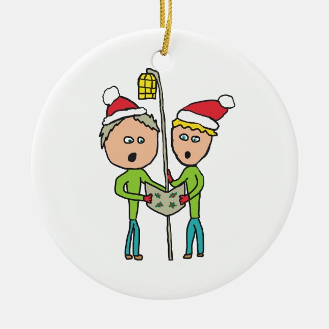 Carol Singing Ceramic Ornament (Front)