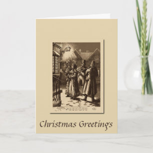Carol Vintage Noël Chanteurs et musiciens Carte