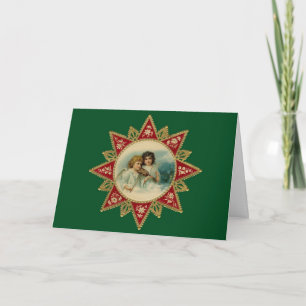 Carolage des anges de Noël - Carte d'art Vintage