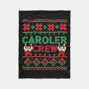 Caroler Crew Ugly Christmas Sweater Christmas Caro Fleece Blanket