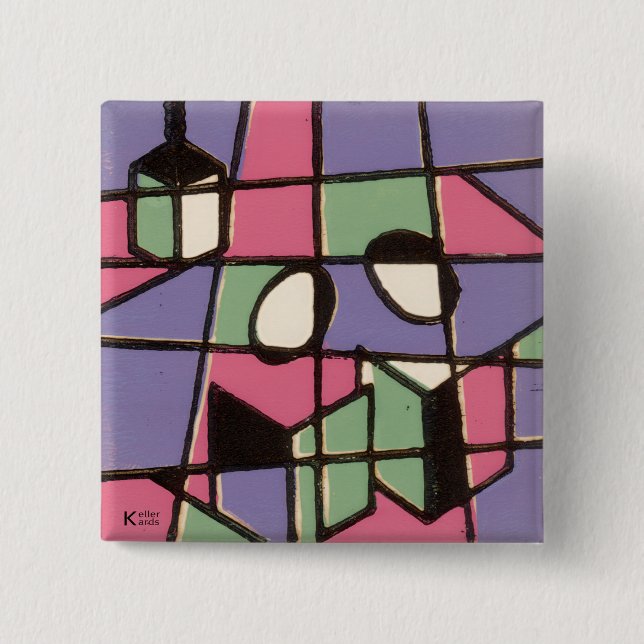 Carolers 2 Inch Square Button (Front)