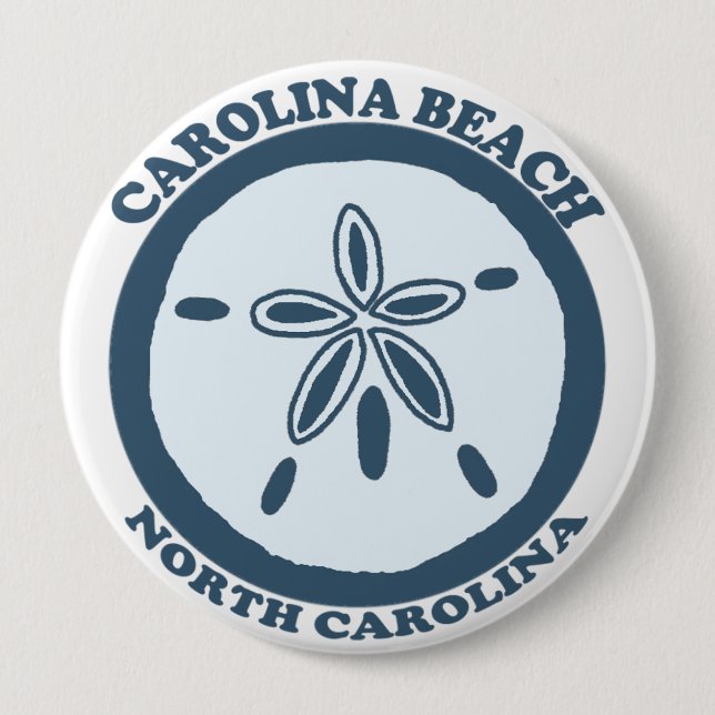 Carolina Beach. 4 Inch Round Button (Front)