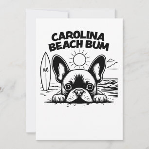Carolina Beach Bum French Bulldog Invitation