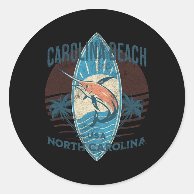 Carolina Beach  Classic Round Sticker (Front)