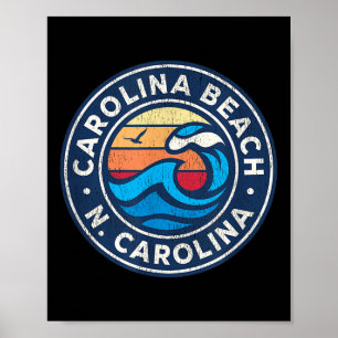 Carolina Beach North Carolina Nc Vintage Nautical Poster