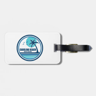 Carolina Beach North Carolina Palm Tree Birds Luggage Tag