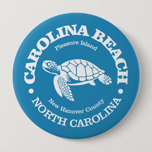 Carolina Beach (sea turtle) 4 Inch Round Button (Front)
