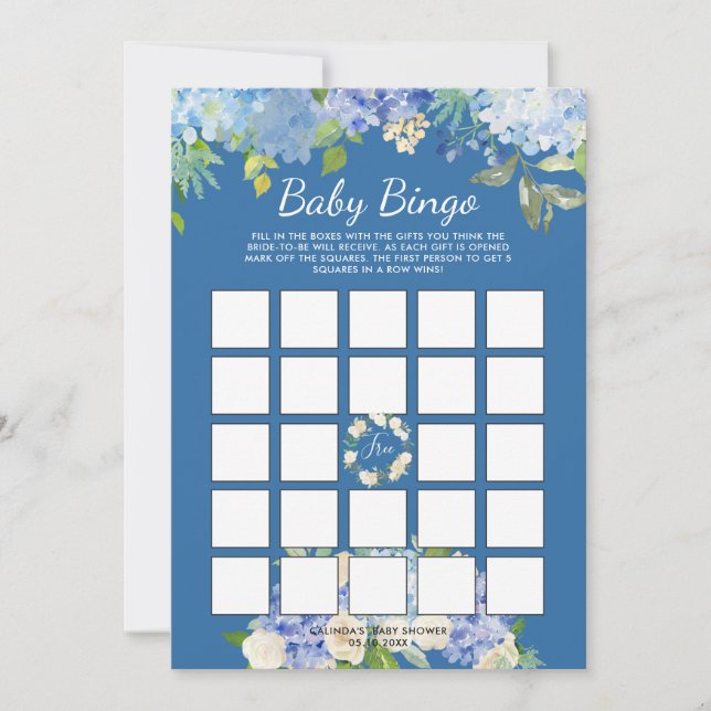 Carolina Bloom | Baby Shower Bingo Game Invitation (Front)