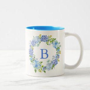 Carolina Bloom Bouquet   Floral Monogram Two-Tone Coffee Mug
