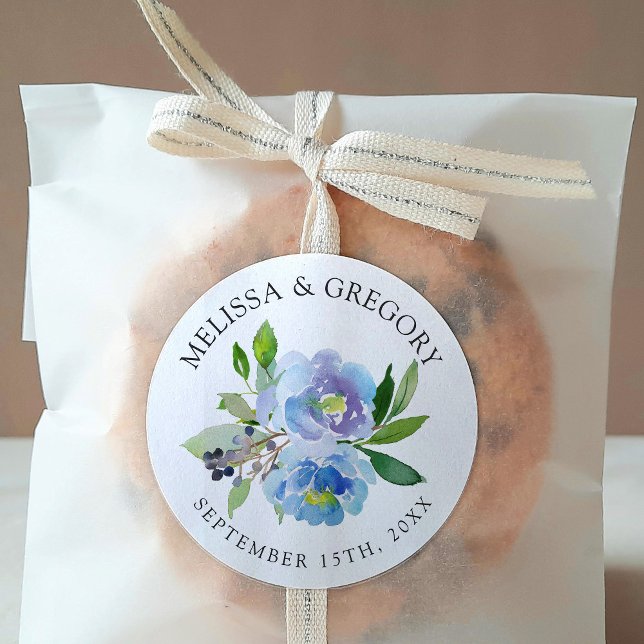 Carolina Bloom | Wild Floral Wedding Classic Round Sticker (Creator Uploaded)