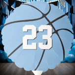Carolina Blue Basketball Team Party/Player Sports Balloon<br><div class="desc">Carolina Blue Basketball Team Party / Player Birthday Sports Balloon: Fun customizable decorative party balloons for basketball teams and players with Carolina blue (light blue) team colours. Type in your own school letters, player's jersey number or initials, or any other text in the custom text box. You could also delete...</div>