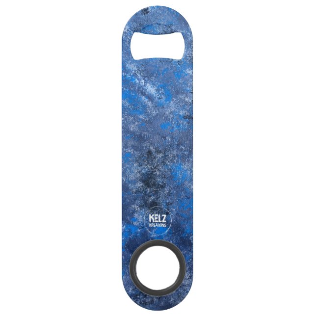 Carolina Blue Black White Bottle Opener Bar Key (Front)