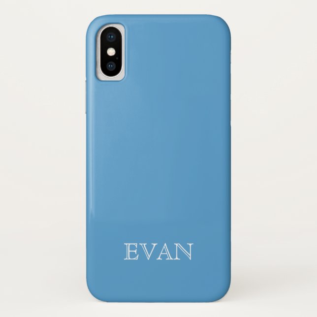 CAROLINA BLUE Solid Background iPhone X Case (Back)