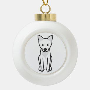 Carolina Dog Cartoon Ceramic Ball Christmas Ornament