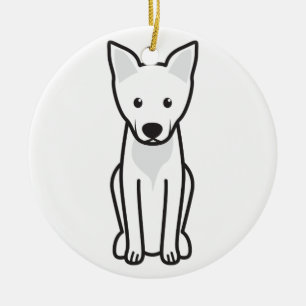 Carolina Dog Cartoon Ceramic Ornament