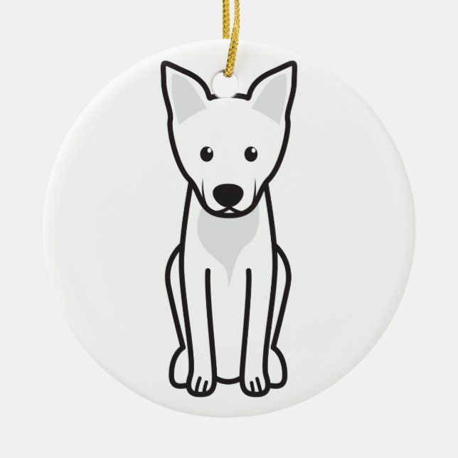 Carolina Dog Cartoon Ceramic Ornament (Front)