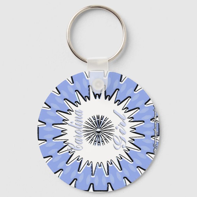 Carolina Girl Blue & White Kaleidoscope Keychain (Front)