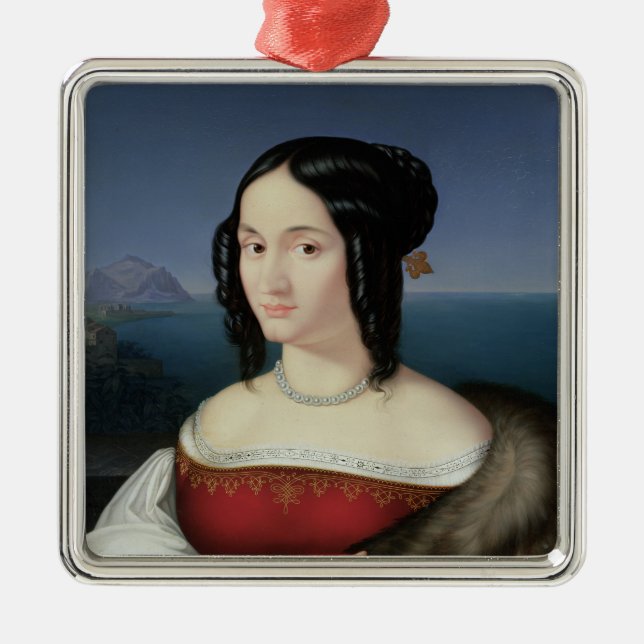 Carolina Grossi, the first Wife of the Artist Metal Ornament (Front)