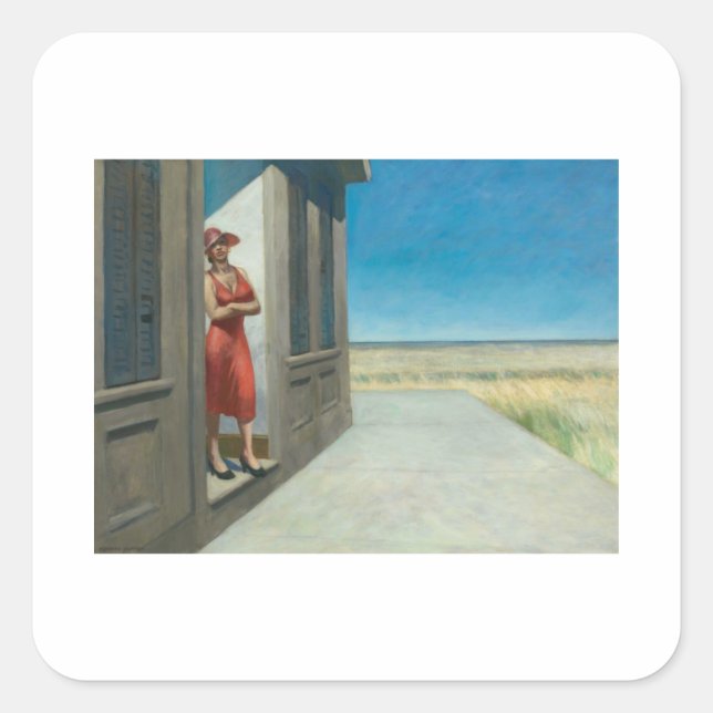 Carolina Morning - Edward Hopper Square Sticker (Front)
