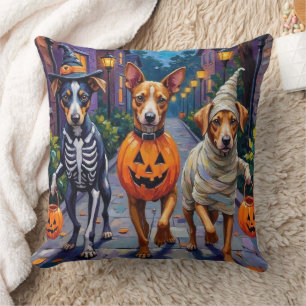 Carolina Trick-or-Treating in Halloween Costume Throw Pillow