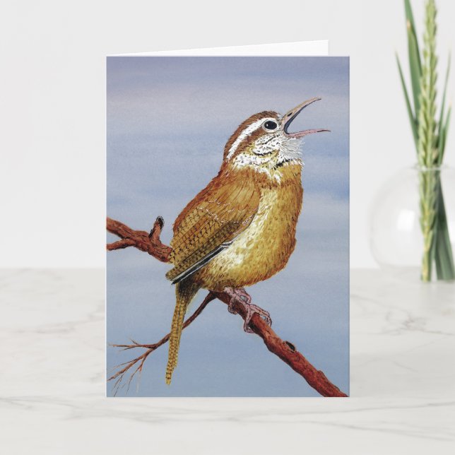 Carolina Wren Greeting Card (Front)