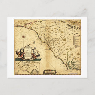 Carolinas with North to the RightPanoramic Map Postcard