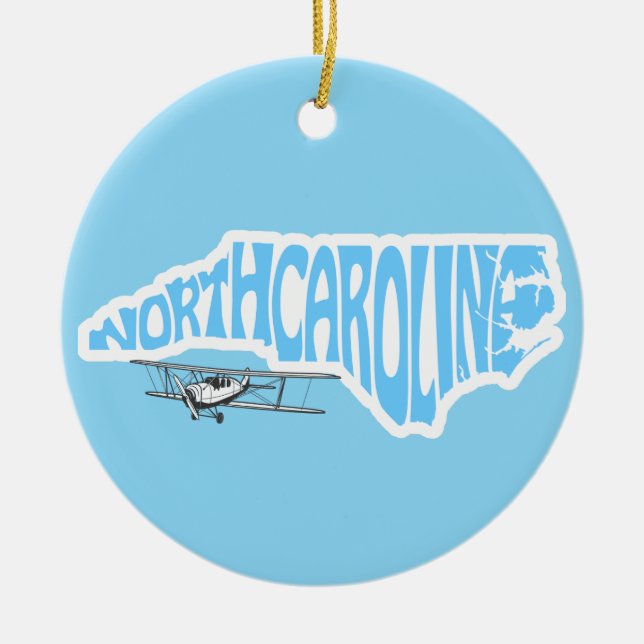 Caroline du Nord Première en vol ornement de Noël (Devant)