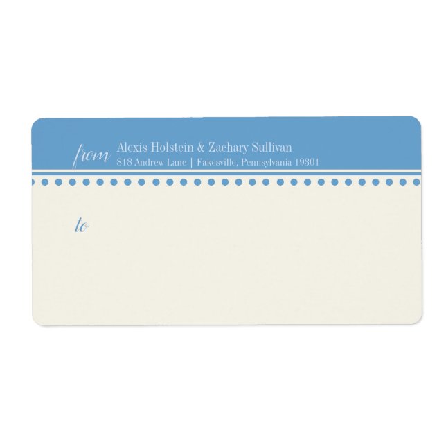 Caroline Mailing Étiquette, Poudre Bleu (Devant)