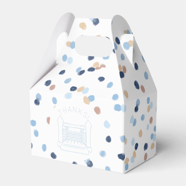 Caroline Watercolor Dots Bounce House Favour Box (Front Side)