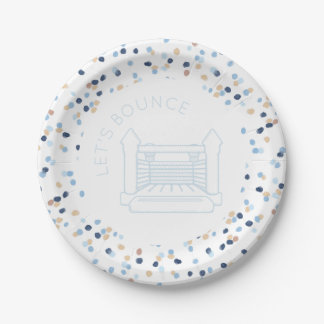 Caroline Watercolor Dots Bounce House Paper Plate