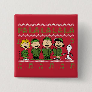 Caroling Christmas Sweater Graphic 2 Inch Square Button
