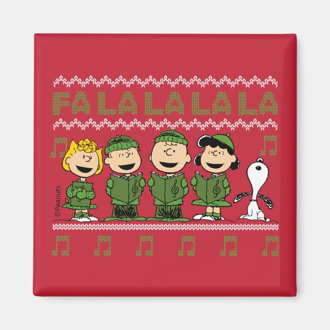 Caroling Christmas Sweater Graphic Magnet (Front)