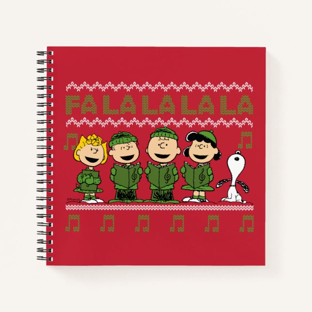 Caroling Christmas Sweater Graphic Notebook (Front)