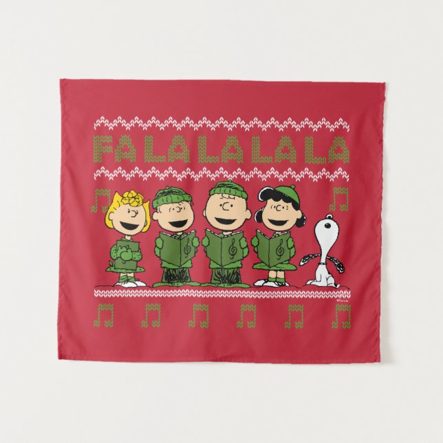 Caroling Christmas Sweater Graphic Tapestry (Front (Horizontal))