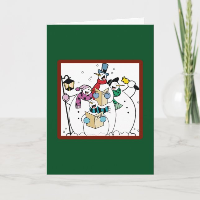 Caroling des gens de neige - Une carte de Noël (Devant)
