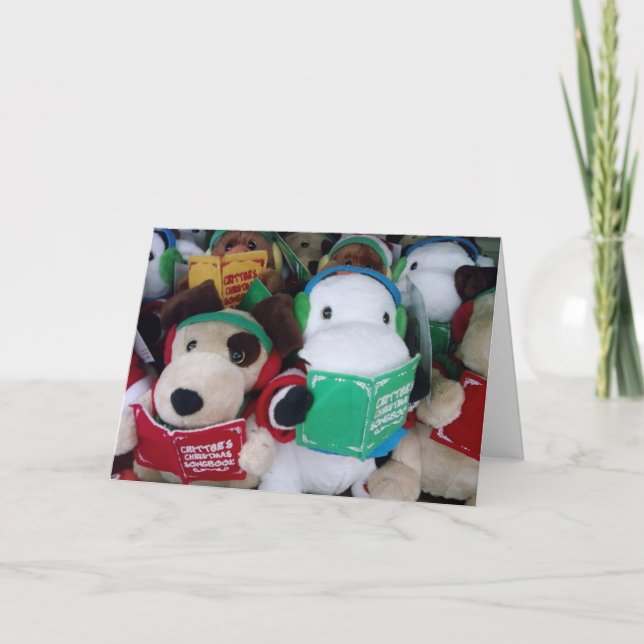 ***CAROLING DOGS**** SING MERRY CHRISTMAS HOLIDAY CARD (Front)