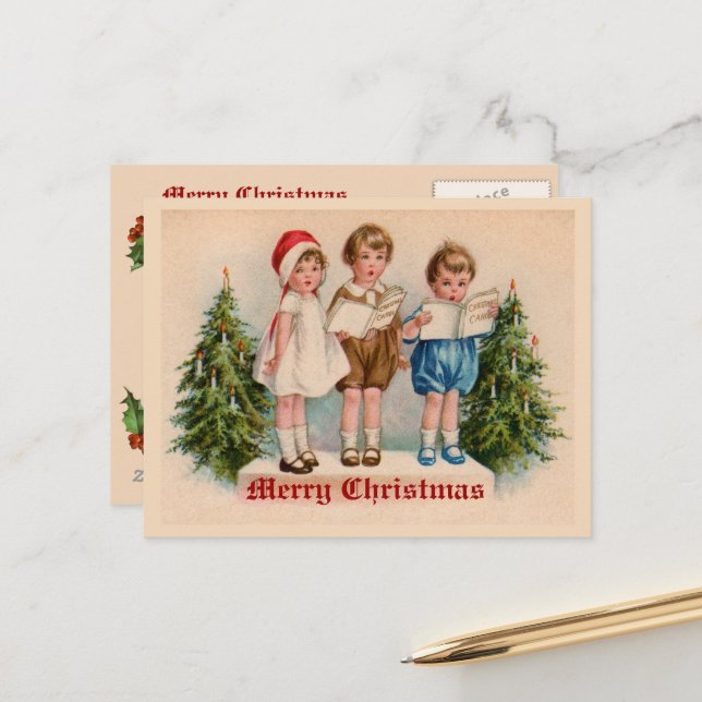 Caroling Kids Carte postale (Devant/Arrière en situation)