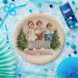 Caroling Kids Holiday Paper Plates